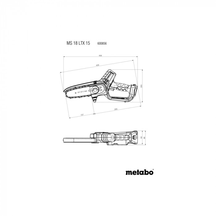 Акумуляторна ланцюгова пила Metabo MS 18 LTX 15 в кейсі (600856840)