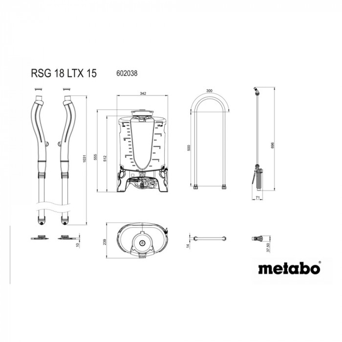 Акумуляторний обприскувач Metabo RSG 18 LTX 15 (602038850)